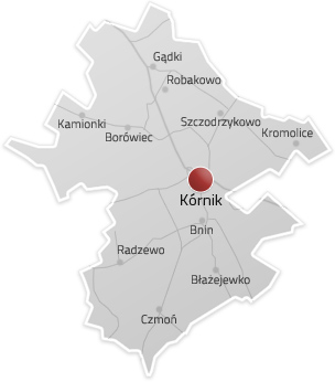 Mapa zasięgu gminy Kórnik